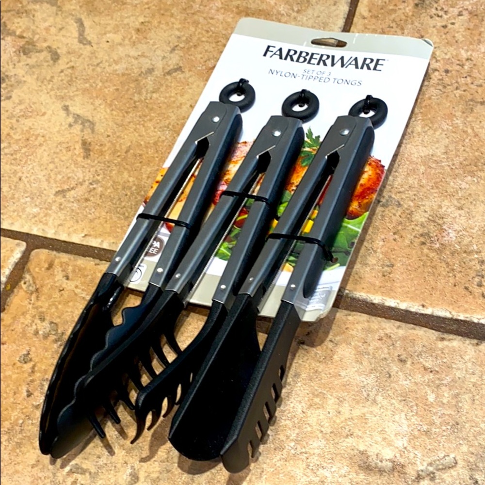 Nylon-Tipped Cooking Tongs Farberware NWT
